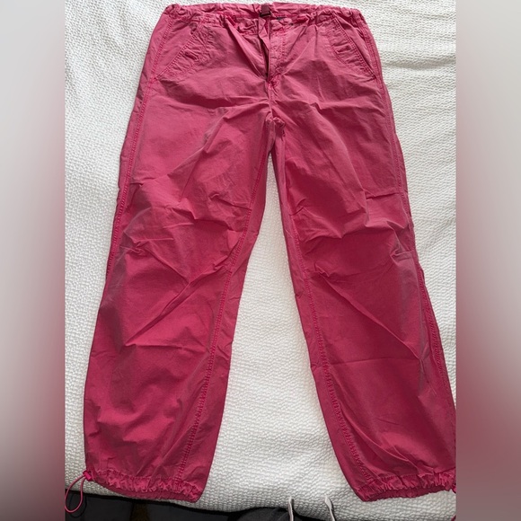 Vibrant Pink Parachute Pants - Picture 1 of 5